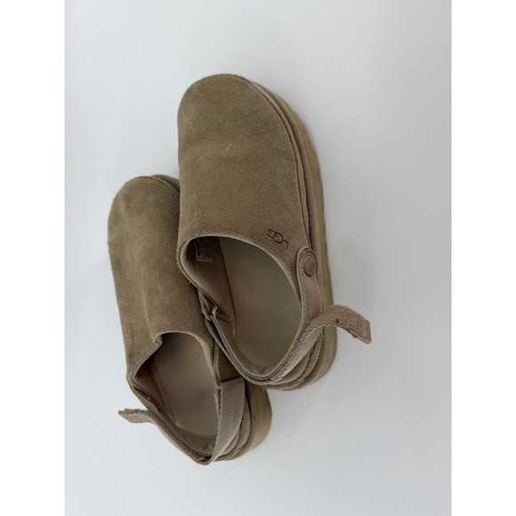 UGG Women's Size 8 Goldenstar Clogs Beige Sand Suede Slip On Slingback Shoes - Picture 4 of 6